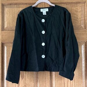 Vintage Finity Black Silk Blend Button-up Jacket 12